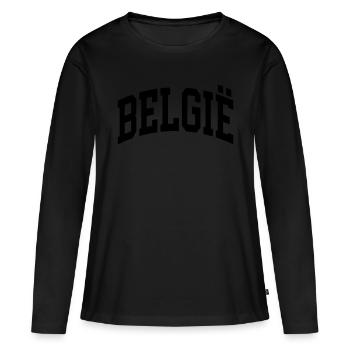 Belgique - T-shirt manches longues Premium bio Femme - noir - Devant - Julia (174cm)