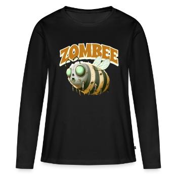 Abeille zombie Zombee - T-shirt manches longues Premium bio Femme - noir - Devant - Julia (174cm)