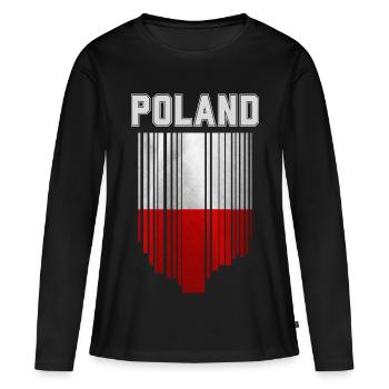 Flagge Polens, Polnischer Stolz - Frauen Premium Bio Langarmshirt - Schwarz - Vorne - Julia (174cm)