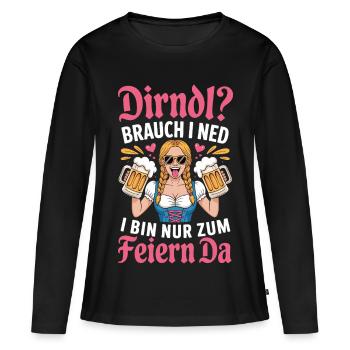 Bavaria Celebrate Beer Bavarian Folk Festival Dirndl - Women's Premium Organic Long Sleeve Shirt - black - Front - Julia (174cm)