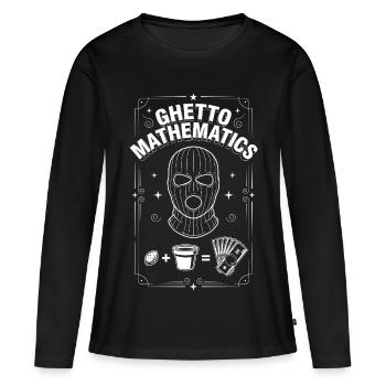Mathématiques du ghetto - T-shirt manches longues Premium bio Femme - noir - Devant - Julia (174cm)