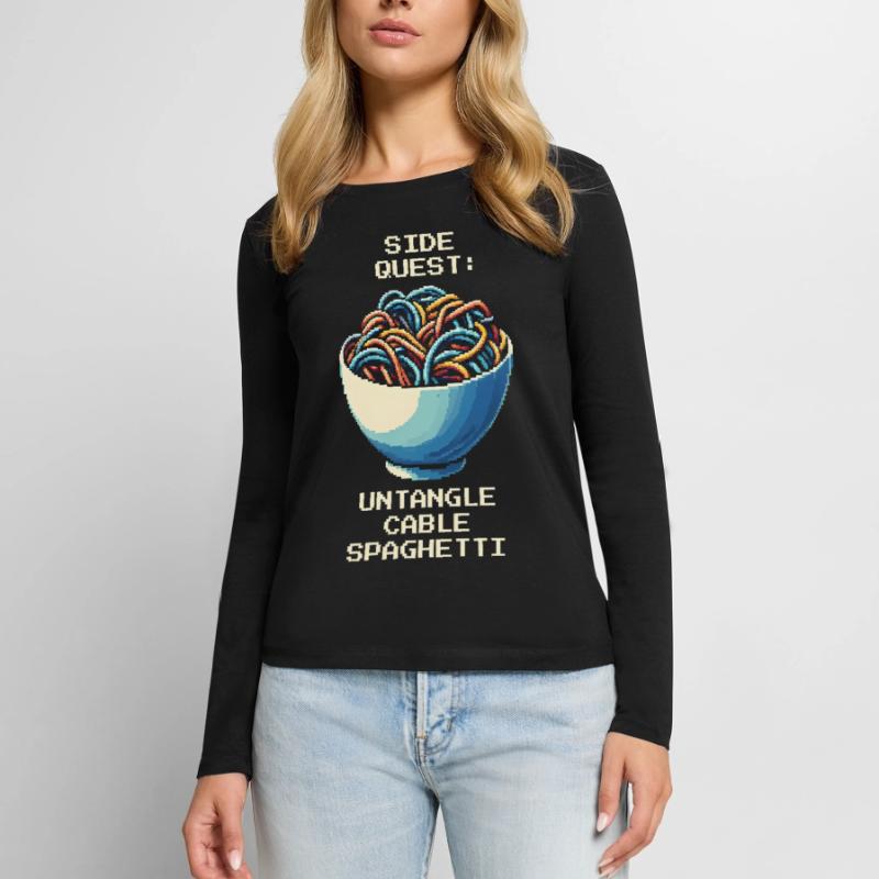 Cable clutter untangled | Cable management Women's Premium Organic Long Sleeve Shirt