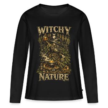 Herb Collector Pharmacist Witchy By Nature - Women's Premium Organic Long Sleeve Shirt - black - Front - Julia (174cm)