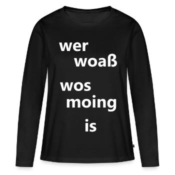 bayrisch cool - Frauen Premium Bio Langarmshirt - Schwarz - Vorne - Julia (174cm)