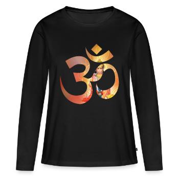 Om Hanuman coloré - T-shirt manches longues Premium bio Femme - noir - Devant - Julia (174cm)