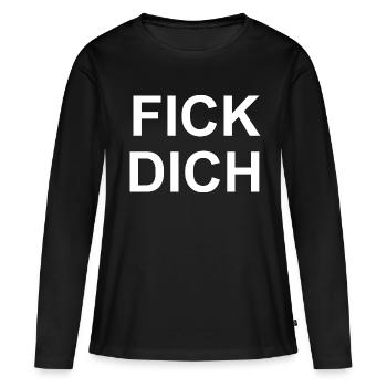 FICK DICH - Frauen Premium Bio Langarmshirt - Schwarz - Vorne - Julia (174cm)
