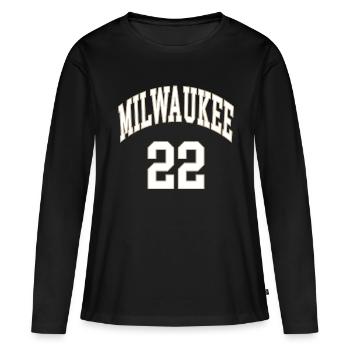 Milwaukee 22 - T-shirt manches longues Premium bio Femme - noir - Devant - Julia (174cm)