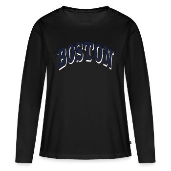 Boston - T-shirt manches longues Premium bio Femme - noir - Devant - Julia (174cm)