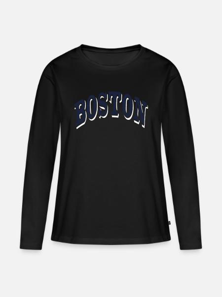 Boston - Frauen Premium Bio Langarmshirt - Schwarz
