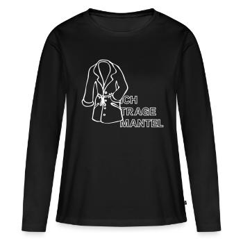 Ich trage Mantel. Fashionvictim. Musik - Frauen Premium Bio Langarmshirt - Schwarz - Vorne - Julia (174cm)