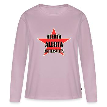 Alerta Alerta Antifascista - Frauen Premium Bio Langarmshirt - Altrosa - Vorne - Julia (174cm)