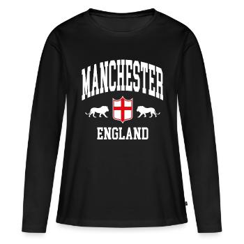 Manchester - T-shirt manches longues Premium bio Femme - noir - Devant - Julia (174cm)