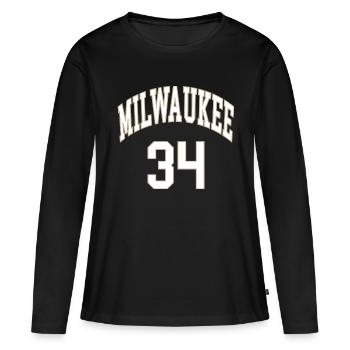 Milwaukee 34 - T-shirt manches longues Premium bio Femme - noir - Devant - Julia (174cm)