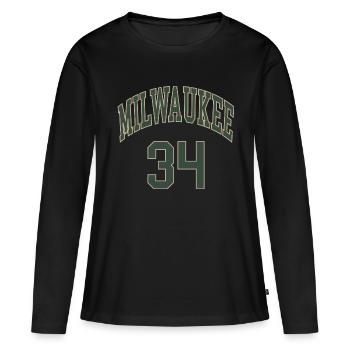 Milwaukee 34 - T-shirt manches longues Premium bio Femme - noir - Devant - Julia (174cm)