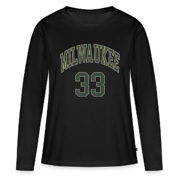 Milwaukee 33 - T-shirt manches longues Premium bio Femme - noir - Devant - Julia (174cm)