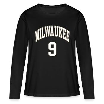 Milwaukee 9 - T-shirt manches longues Premium bio Femme - noir - Devant - Julia (174cm)