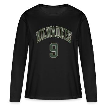 Milwaukee 9 - T-shirt manches longues Premium bio Femme - noir - Devant - Julia (174cm)