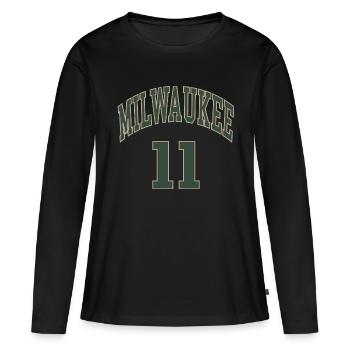 Milwaukee 11 - T-shirt manches longues Premium bio Femme - noir - Devant - Julia (174cm)