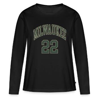 Milwaukee 22 - T-shirt manches longues Premium bio Femme - noir - Devant - Julia (174cm)