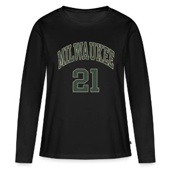 Milwaukee 21 - T-shirt manches longues Premium bio Femme - noir - Devant - Julia (174cm)
