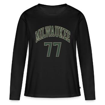 Milwaukee 77 - T-shirt manches longues Premium bio Femme - noir - Devant - Julia (174cm)