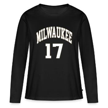 Milwaukee 17 - T-shirt manches longues Premium bio Femme - noir - Devant - Julia (174cm)