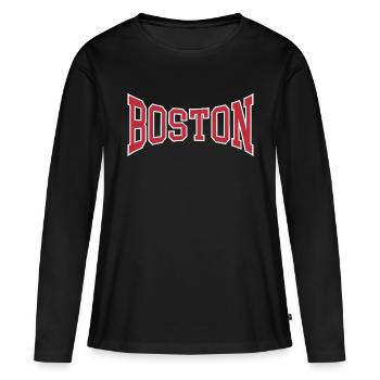 Boston - T-shirt manches longues Premium bio Femme - noir - Devant - Julia (174cm)