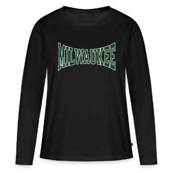 Milwaukee - T-shirt manches longues Premium bio Femme - noir - Devant - Julia (174cm)