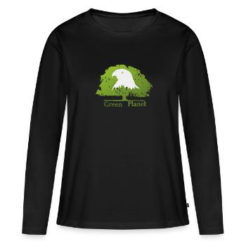 save the planet - T-shirt manches longues Premium bio Femme - noir - Devant - Julia (174cm)