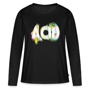 Acide - T-shirt manches longues Premium bio Femme - noir - Devant - Julia (174cm)
