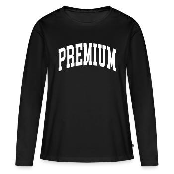 Premium - Frauen Premium Bio Langarmshirt - Schwarz - Vorne - Julia (174cm)