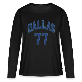 Dallas 77 - Frauen Premium Bio Langarmshirt - Schwarz - Vorne - Julia (174cm)