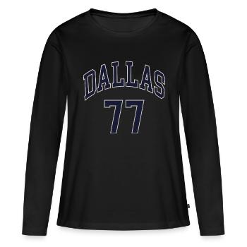 Dallas 77 - Frauen Premium Bio Langarmshirt - Schwarz - Vorne - Julia (174cm)