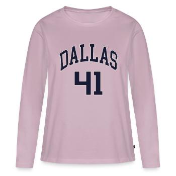 Dallas 41 - Frauen Premium Bio Langarmshirt - Altrosa - Vorne - Julia (174cm)