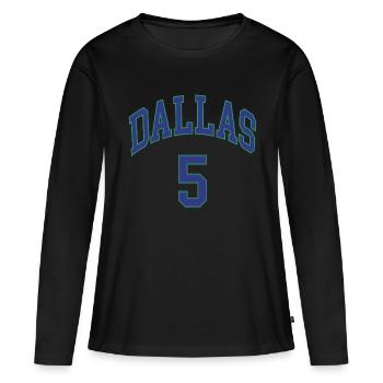 Dallas 5 - Frauen Premium Bio Langarmshirt - Schwarz - Vorne - Julia (174cm)