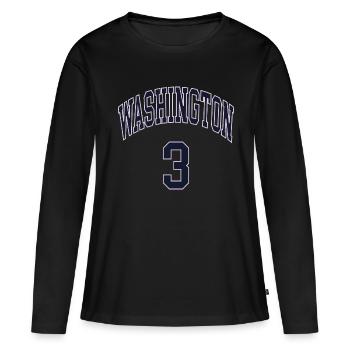Washington 3 - T-shirt manches longues Premium bio Femme - noir - Devant - Julia (174cm)