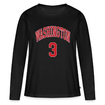 Washington 3 - T-shirt manches longues Premium bio Femme - noir - Devant - Julia (174cm)