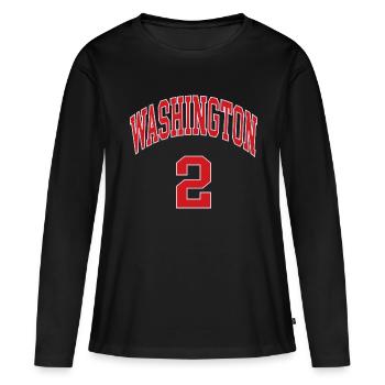 Washington 2 - T-shirt manches longues Premium bio Femme - noir - Devant - Julia (174cm)