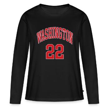 Washington 22 - T-shirt manches longues Premium bio Femme - noir - Devant - Julia (174cm)