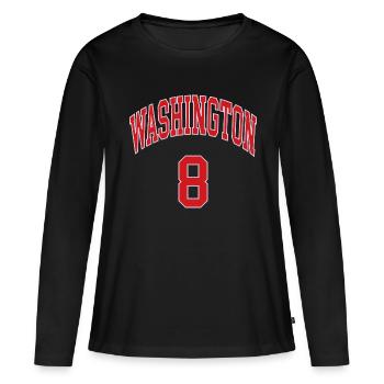 Washington 8 - T-shirt manches longues Premium bio Femme - noir - Devant - Julia (174cm)