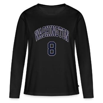Washington 8 - T-shirt manches longues Premium bio Femme - noir - Devant - Julia (174cm)