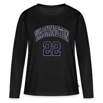 Washington 22 - T-shirt manches longues Premium bio Femme - noir - Devant - Julia (174cm)