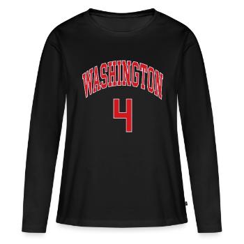 Washington 4 - T-shirt manches longues Premium bio Femme - noir - Devant - Julia (174cm)