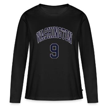 Washington 9 - T-shirt manches longues Premium bio Femme - noir - Devant - Julia (174cm)