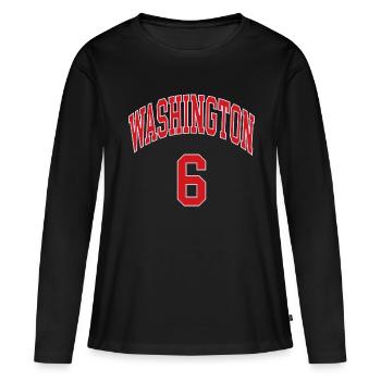Washington 6 - T-shirt manches longues Premium bio Femme - noir - Devant - Julia (174cm)