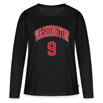 Washington 9 - T-shirt manches longues Premium bio Femme - noir - Devant - Julia (174cm)