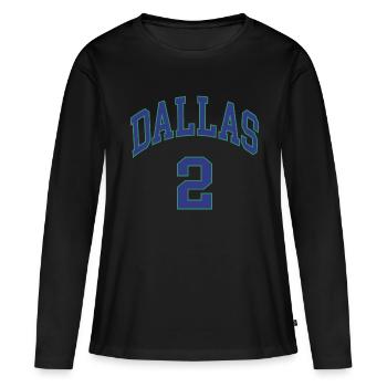 Dallas 2 - Frauen Premium Bio Langarmshirt - Schwarz - Vorne - Julia (174cm)