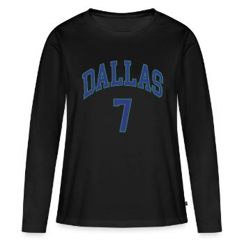 Dallas 7 - Frauen Premium Bio Langarmshirt - Schwarz - Vorne - Julia (174cm)