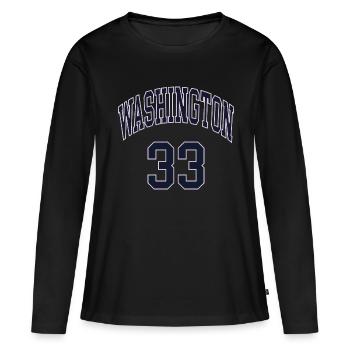 Washington 33 - T-shirt manches longues Premium bio Femme - noir - Devant - Julia (174cm)
