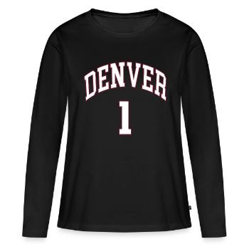 Denver 1 - T-shirt manches longues Premium bio Femme - noir - Devant - Julia (174cm)